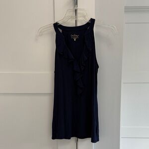 Lilly Pulitzer Midnight Blue Ruffle Tank Top XS